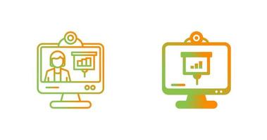 icône de vecteur de présentation en ligne