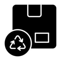 recyclage La Flèche sur carton boîte, vecteur conception de parcelle recyclage dans modifiable style, prime icône