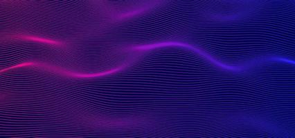 abstraites lignes fines et lisses sur fond bleu foncé. toile de fond de conception de technologie futuriste avec transition de dégradé violet et bleu. vecteur