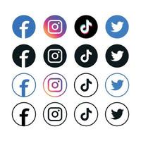 populaire social réseau symboles, social médias logo Icônes collection vecteur