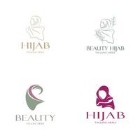 muslimah hijab logo modèle vecteur illustration conception-vecteur