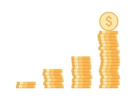 icône de pièce de monnaie dans un style plat. illustration vectorielle de pile d'argent sur fond blanc isolé. concept d'entreprise de signe de devise en espèces. vecteur