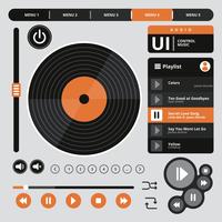 Contrôle de musique audio Ui vecteur