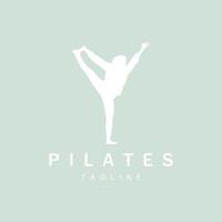 pilates assis pose logo icône symbole un exercice de yoga apaisant qui déplace tout le corps vecteur