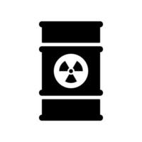 baril avec radioactif et toxique déchets icône. le fer récipient avec fossile carburants et brut matériaux comme industriel symbole pour environnement la pollution et de l'essence vecteur production
