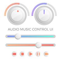 Plat moderne minimaliste Audio Control UI Template vecteur