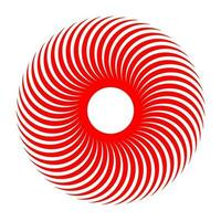 rouge mouvement tourbillon cercle vecteur illustration. Soleil ou fleur logo symbole.