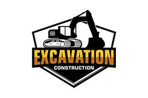 excavatrice logo modèle vecteur. lourd équipement logo vecteur pour construction entreprise.