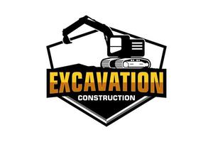 excavatrice logo modèle vecteur. lourd équipement logo vecteur pour construction entreprise.