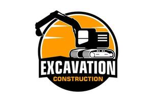 excavatrice logo modèle vecteur. lourd équipement logo vecteur pour construction entreprise.