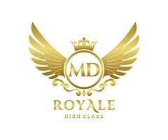 d'or lettre Maryland modèle logo luxe or lettre avec couronne. monogramme alphabet . magnifique Royal initiales lettre. vecteur