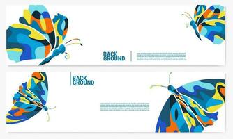 abstrait coloré papillon bannière conception, abstrait papillon Contexte vecteur