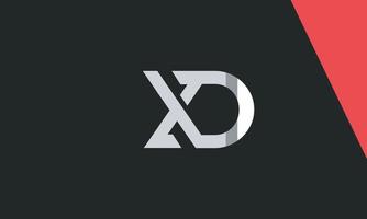 alphabet lettres initiales monogramme logo xd, dx, x et d vecteur