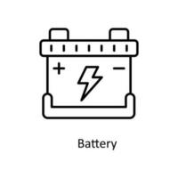 batterie vecteur contour Icônes. Facile Stock illustration Stock