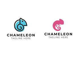 vecteur de conception de logo caméléon coloré