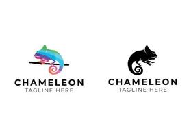 vecteur de conception de logo caméléon coloré