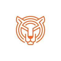 tigre tête vecteur illustration de linéaire style logo conception modèle