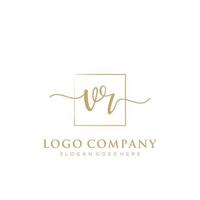 initiale vr féminin logo collections modèle. écriture logo de initiale signature, mariage, mode, bijoux, boutique, floral et botanique avec Créatif modèle pour tout entreprise ou entreprise. vecteur