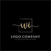 initiale Wi féminin logo collections modèle. écriture logo de initiale signature, mariage, mode, bijoux, boutique, floral et botanique avec Créatif modèle pour tout entreprise ou entreprise. vecteur