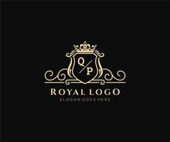 initiale qp lettre luxueux marque logo modèle, pour restaurant, royalties, boutique, café, hôtel, héraldique, bijoux, mode et autre vecteur illustration.