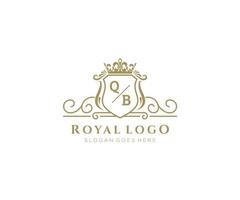 initiale qb lettre luxueux marque logo modèle, pour restaurant, royalties, boutique, café, hôtel, héraldique, bijoux, mode et autre vecteur illustration.