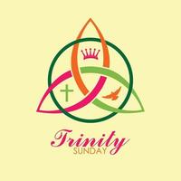 trinité dimanche, colourfull texte religieux trinité symbole, moderne Contexte vecteur illustration pour affiche, carte et bannière