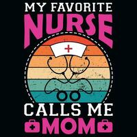 infirmière maman millésimes T-shirt conception vecteur