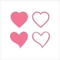 mignonne cœur l'amour logo icône isolé sur blanc Contexte vecteur