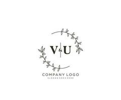 initiale vu des lettres magnifique floral féminin modifiable premade monoline logo adapté pour spa salon peau cheveux beauté boutique et cosmétique entreprise. vecteur