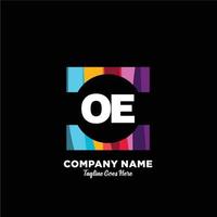 oe initiale logo avec coloré modèle vecteur. vecteur