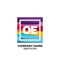 oe initiale logo avec coloré modèle vecteur. vecteur