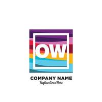 ow initiale logo avec coloré modèle vecteur. vecteur