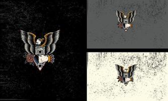 en volant Aigle et main vecteur illustration mascotte conception