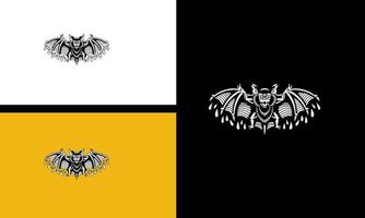 chauve souris avec ailes vecteur illustration ligne art conception