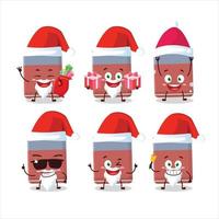 Père Noël claus émoticônes avec la gomme dessin animé personnage vecteur