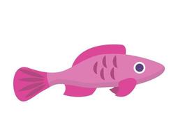 silhouette de une rose aquarium poisson. plat dessin animé icône pour votre conception. vecteur illustration isolé sur blanc Contexte.