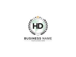 couronne HD Roi logo, initiale HD logo lettre vecteur Stock image