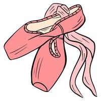 chaussures de danse. chaussures de pointe de ballet. chaussures de pointe roses. vecteur