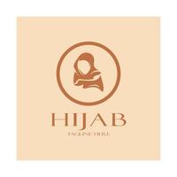 muslimah hijab logo modèle vecteur illustration conception-vecteur