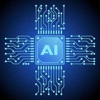 artificiel intelligence symbole vecteur illustration. embrasé bleu chipset pour artificiel intelligence illustration. puce icône pour graphique Ressource de technologie, futuriste, ordinateur, cyber et science