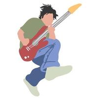 Jeune homme en jouant guitare ,bien pour graphique conception Ressource. vecteur