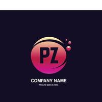 pz initiale logo avec coloré cercle modèle vecteur