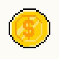 pixel art Jeu devise pièce de monnaie vecteur