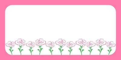 vecteur illustration blanc rose Cadre rose griffonnage des roses stylisé