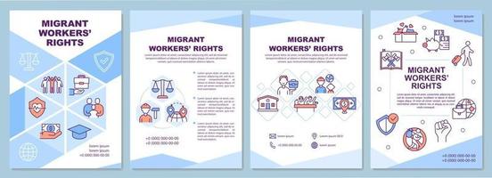 modèle de brochure sur les droits des travailleurs migrants vecteur