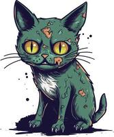 mignonne zombi chat mascotte abstrait illustration vecteur