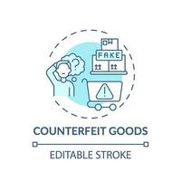 icône de concept de produits de contrefaçon vecteur