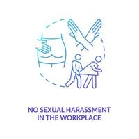 aucun harcèlement sexuel en icône de concept dégradé bleu en milieu de travail vecteur