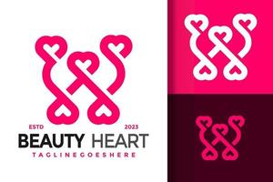 lettre w beauté l'amour logo vecteur icône illustration