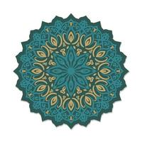 islamique mandala art arabe conception dans ancien d'or et vert couleurs vecteur